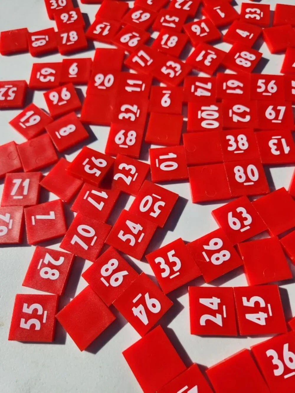 Lakeshore Learning Red Number Tiles Educational Math Toys Manipulatives School S